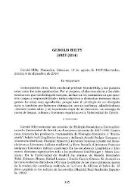 Gerold Hilty (1927-2014) / José Manuel López de Abiada | Biblioteca Virtual Miguel de Cervantes