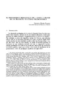 El pensamiento pedagógico de J. Costa a través de un proyecto de utopía decimonónica / Olegario Negrín Fajardo | Biblioteca Virtual Miguel de Cervantes