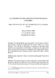 La construcción del espacio íntimo en el diario literario / Álvaro Luque Amo | Biblioteca Virtual Miguel de Cervantes
