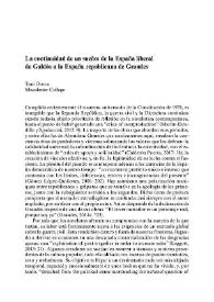 La continuidad de un sueño: de la España liberal de Galdós a la España republicana de Grandes / Toni Dorca | Biblioteca Virtual Miguel de Cervantes