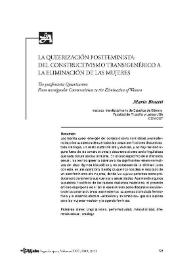 La queerización postfeminista: del constructivismo trans/genérico a la eliminación de las mujeres / María Binetti | Biblioteca Virtual Miguel de Cervantes