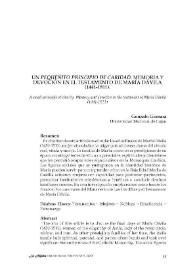Un pequeño principio de caridad. Memoria y devoción en el testamento de María Dávila (1441-1511) / Gonzalo Granara | Biblioteca Virtual Miguel de Cervantes