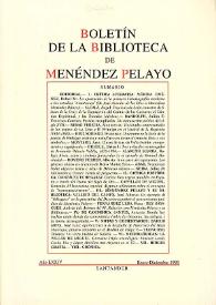 Boletín de la Biblioteca de Menéndez Pelayo. Año LXXIV, enero-diciembre 1998 | Biblioteca Virtual Miguel de Cervantes