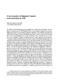 El arte narrativo de Benjamín Constant en la encrucijada de 1950 / Marta Cristina Carbonell | Biblioteca Virtual Miguel de Cervantes