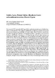 Galdós, Larra, Palacio Valdés y Rosalía de Castro en la emblemática revista "Hora de España" / M.ª de los Ángeles Ayala Aracil | Biblioteca Virtual Miguel de Cervantes