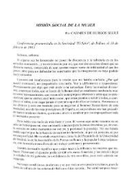 Misión social de la mujer / por Carmen de Burgos Seguí | Biblioteca Virtual Miguel de Cervantes