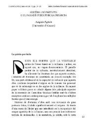 "Matèria de Bretanya" o el paradís perdut de la infància / Joaquim Espinós | Biblioteca Virtual Miguel de Cervantes