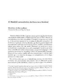 El Madrid costumbrista de Francisco Umbral / Bénedicte de Buron-Brun | Biblioteca Virtual Miguel de Cervantes