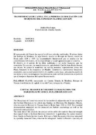 Transferencias de capital en la primera globalización: los marqueses del Cenete en Flandes (1530-1539) / Julián Díaz López | Biblioteca Virtual Miguel de Cervantes