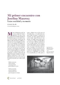 Mi primer encuentro con Josefina Manresa. Entre realidad y memoria / Gabriele Morelli | Biblioteca Virtual Miguel de Cervantes