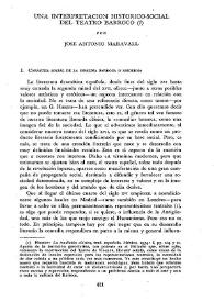 Una interpretación histórico-social del teatro barroco (I) / por José Antonio Maravall | Biblioteca Virtual Miguel de Cervantes