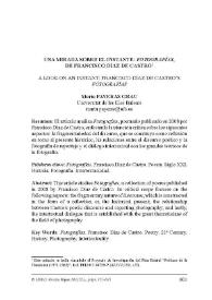 Una mirada sobre el instante: "Fotografías", de Francisco Díaz de Castro / María Payeras Grau | Biblioteca Virtual Miguel de Cervantes