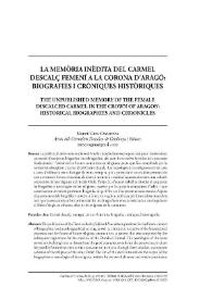 La memòria inèdita del Carmel descalç femení a la Corona d’Aragó: biografies i cròniques històriques
  / Gras i Casanovas, M. Mercè | Biblioteca Virtual Miguel de Cervantes