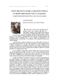 Breve reflexión sobre la "imitación" poética en Miguel Hernández y en Gil de Biedma. El ejemplo del soneto "Por tu pie, la blancura más bailable"
 / David Pujante | Biblioteca Virtual Miguel de Cervantes