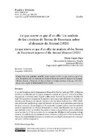 "Lo que ocurre es que él es ella": Un análisis de las crónicas de Teresa de Escoriaza sobre el desastre de Annual (1921) 

 / María Gajate Bajo | Biblioteca Virtual Miguel de Cervantes