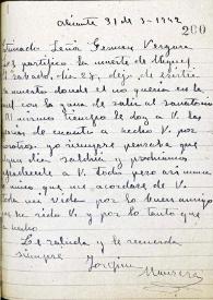 Carta de Josefina Manresa a Germán Vergara. Alicante, 31 de marzo de 1942
 | Biblioteca Virtual Miguel de Cervantes