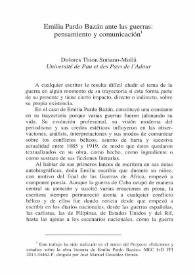 Emilia Pardo Bazán ante las guerras: pensamiento y comunicación / Dolores Thion Soriano-Mollá | Biblioteca Virtual Miguel de Cervantes