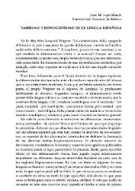 Variedad y homogeneidad en la lengua española / Juan M. Lope-Blanch | Biblioteca Virtual Miguel de Cervantes