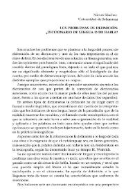 Los problemas de definición : ¿diccionario de lengua o de habla? / Nieves Sánchez | Biblioteca Virtual Miguel de Cervantes