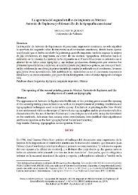 La apertura del segundo taller de imprenta en México: Antonio de Espinosa y el desarrollo de la tipografía americana / Nuria Lorente Queralt | Biblioteca Virtual Miguel de Cervantes