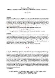 Una forma del pensiero. Ortega y Gasset e il saggio come spazio comune tra filosofia e letteratura
 / Pino Menzio | Biblioteca Virtual Miguel de Cervantes