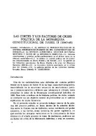 Las Cortes y los factores de crisis política de la Monarquía constitucional de Isabel II (1845-68) / Juan Ignacio Marcuello Benedicto | Biblioteca Virtual Miguel de Cervantes