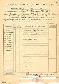 Expediente penitenciario de D. Miguel Hernández Gilabert. Prisión de Alicante | Biblioteca Virtual Miguel de Cervantes