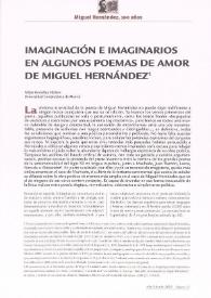 Imaginación e imaginarios en algunos poemas de amor de Miguel Hernández / Felipe González Alcázar | Biblioteca Virtual Miguel de Cervantes