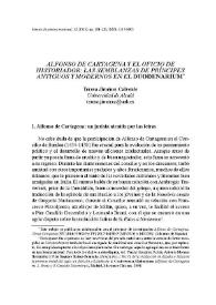 Alfonso de Cartagena y el oficio de historiador: las semblanzas de príncipes antiguos y modernos en el "Duodenarium" / Teresa Jiménez Calvente | Biblioteca Virtual Miguel de Cervantes