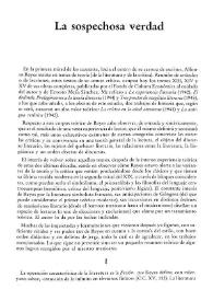 La sospechosa verdad / Blas Matamoro | Biblioteca Virtual Miguel de Cervantes