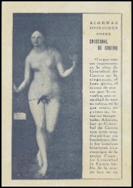 Algunas opiniones sobre Cristóbal de Castro / Carmen de Burgos, Colombine y Concha Espina | Biblioteca Virtual Miguel de Cervantes