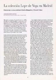La colección Lope de Vega en Madrid. Homenaje a una amistad: Emilio Brugalla y Ricard Viñas / Ascensión Aguerri Martínez | Biblioteca Virtual Miguel de Cervantes