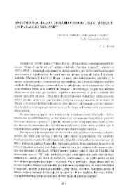 Antonio Machado y Gerardo Diego: ¿algo más que un paralelo soriano? / J. L. Bernal | Biblioteca Virtual Miguel de Cervantes