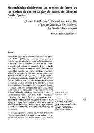 Maternidades disidentes: las madres de barro vs las madres de oro en "La flor de hierro", de Libertad Demitrópulos / Luciana Belloni Fernández | Biblioteca Virtual Miguel de Cervantes