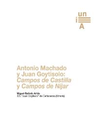 Antonio Machado y Juan Goytisolo: "Campos de Castilla" y "Campos de Níjar" / Miguel Galindo Artés | Biblioteca Virtual Miguel de Cervantes