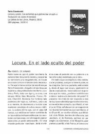 Locura. En el lado oculto del poder / por Isabel de Armas | Biblioteca Virtual Miguel de Cervantes