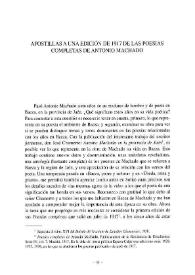 Apostillas a una edición de 1917 de las "Poesías completas" de Antonio Machado / Helen F. Grant | Biblioteca Virtual Miguel de Cervantes