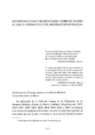 Antonio Machado y el monólogo: "Sobre el teatro al uso" y "Poema de un día (Meditaciones rurales)" / Antonio Chicharro | Biblioteca Virtual Miguel de Cervantes