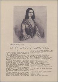 Mi tía Carolina Coronado. La última romántica / Ramón Gómez de la Serna | Biblioteca Virtual Miguel de Cervantes
