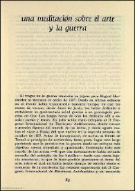 Una meditación sobre el arte y la guerra / Juan Cano Ballesta | Biblioteca Virtual Miguel de Cervantes