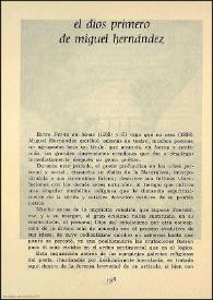 El Dios primero de Miguel Hernández / Vicente Ramos | Biblioteca Virtual Miguel de Cervantes