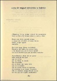 Carta de Miguel Hernández a Federico / Álvaro Salvador | Biblioteca Virtual Miguel de Cervantes