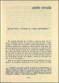 García Lorca, Machado y Miguel Hernández / Pablo Neruda | Biblioteca Virtual Miguel de Cervantes