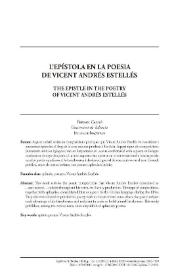 L’epístola en la poesia de Vicent Andrés Estellés / Ferran Carbó | Biblioteca Virtual Miguel de Cervantes