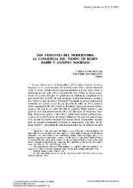 Dos versiones del modernismo: la conciencia del tiempo en Rubén Darío y Antonio Machado / Carlos Javier Morales | Biblioteca Virtual Miguel de Cervantes