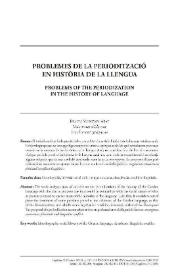 Problemes de la periodització en història de la llengua / Brauli Montoya Abat | Biblioteca Virtual Miguel de Cervantes