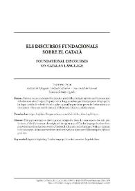 Els discursos fundacionals sobre el català / Francesc Feliu | Biblioteca Virtual Miguel de Cervantes