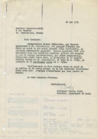 Copia carbón de Brody, Elaine a Ducourau-Petit, Bernard. 1971-05-24 | Biblioteca Virtual Miguel de Cervantes
