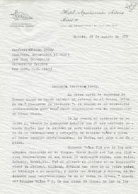 Original mecanografiado de Halffter, Manuel a Brody, Elaine. 1971-08-21 | Biblioteca Virtual Miguel de Cervantes