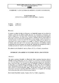 Humboldt y las culturas de América: textos y contextos / Nicolás Kwiatkwski | Biblioteca Virtual Miguel de Cervantes